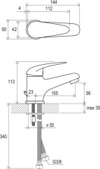 Смеситель для раковины Ravak Suzan Керамический картридж (X070002)