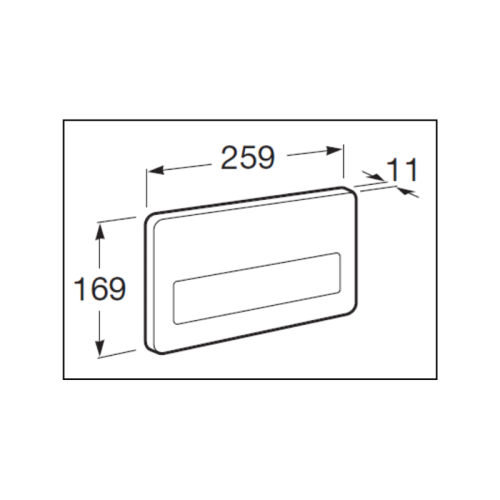 Кнопка смыва Roca 25.9х1.1х16.9 , нержавеющая сталь, цвет Хром (7.8900.9.700.4)