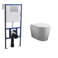 Комплект унитаза Bauedge BK0001-HQ с инсталляцией Nova NV4501 и кнопкой Nova NV7311