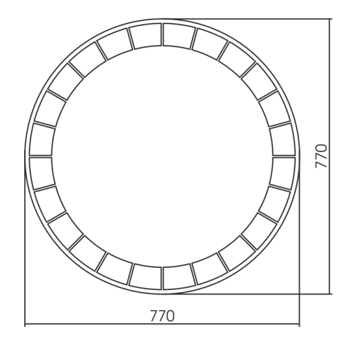 Зеркало AZARIO Пандора d770 c подсветкой и диммером, сенсорный выключатель (LED-00002504)