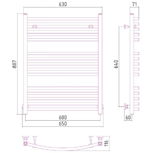 Водяной полотенцесушитель Сунержа Аркус 800x600