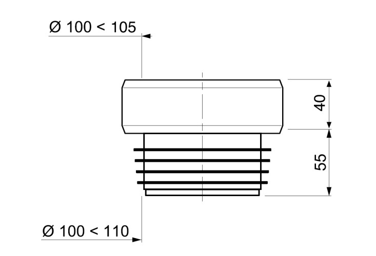 Манжета эксцентрическая Wirquin D110 мм, L95 мм (70717581)