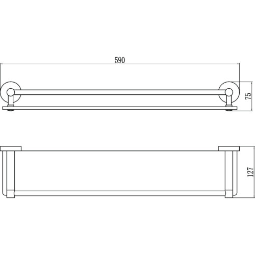 Полка прямая (стеклянная) 60 см Savol S-608791 хром