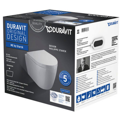Унитаз Duravit Set ME by Starck подвесной с сиденьем Микролифт, белый (45300900A1)