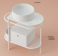 Консоль Artceram Flair 3.0 850*460*755 для настольных раковин белый матовый