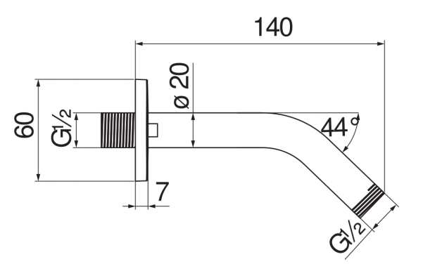 Держатель верхнего душа Nobili 140 мм AD138/40CR Chrome хром