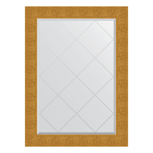 Зеркало настенное с гравировкой EVOFORM в багетной раме чеканка золотая, 76х104 см, BY 4194