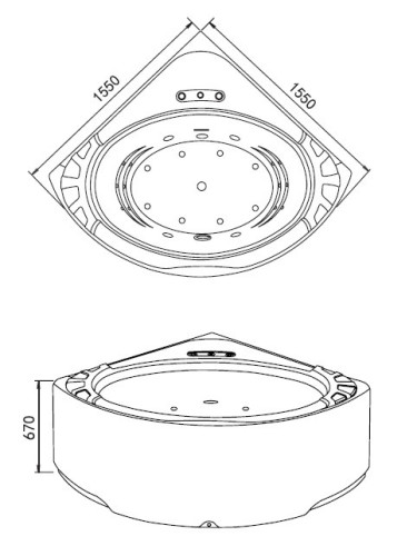 Акриловая ванна Gemy G9252 155х155