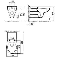 CREAVIT Унитаз подвесной с биде для инвалидов