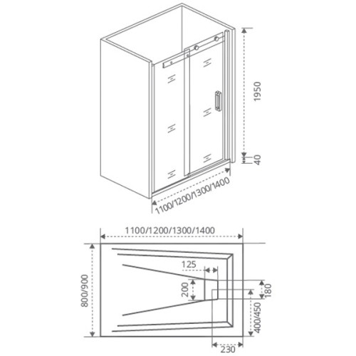 Душевая дверь Good Door Galaxy WTW-130 130Х195
