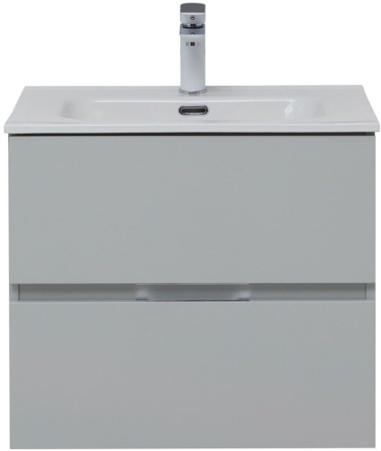 Тумба с раковиной Aquanet Алвита New 60 2 ящика, серый