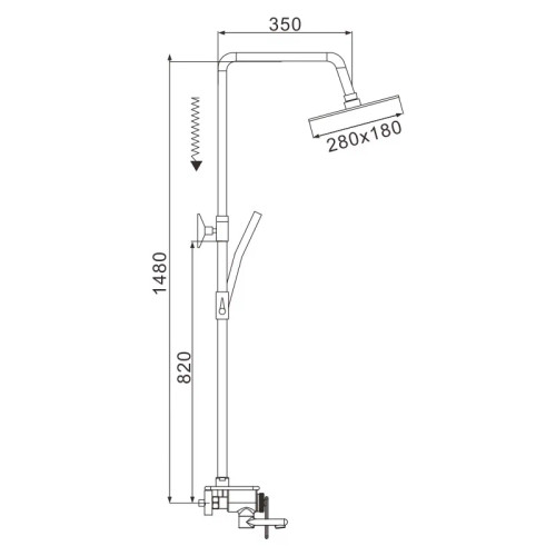 Душевая система Rose R2536F, белый/хром
