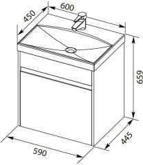 Тумба с раковиной Aquanet Палермо 60 белый