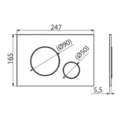 Кнопка смыва alcadrain 24.7х0.5х16.5 для инсталляции, пластик, цвет Золото (M675)