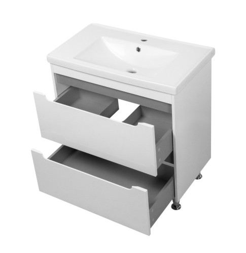 Комплект в ванную Ceruttispa тумба Эмилия grey 80 с умывальником "Кантэ 80"