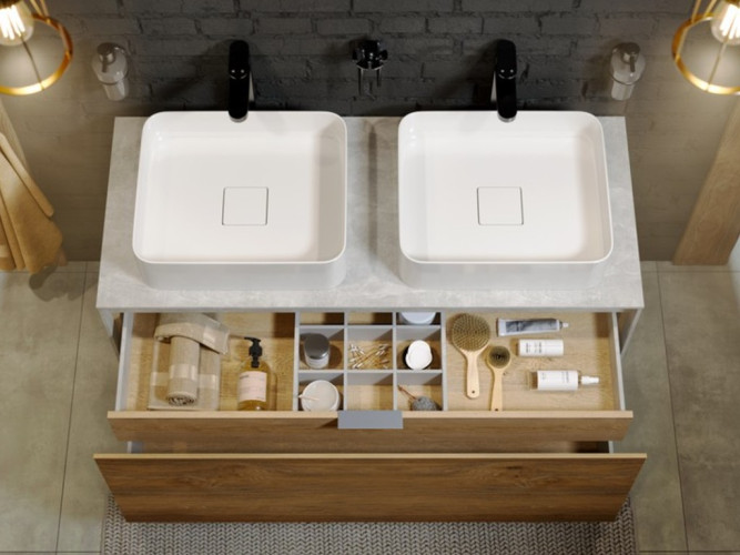 Подвесная тумба 120 см Aqwella MOB0112BS+MOB0712DB