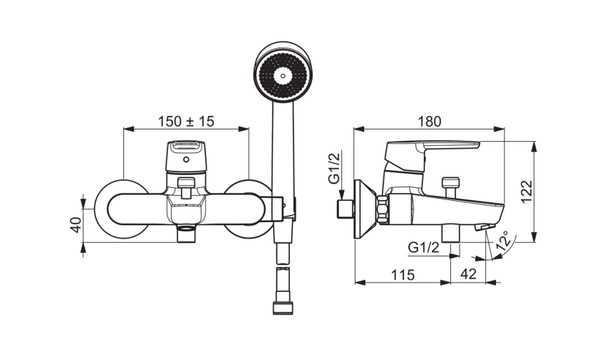 3951Y Saga Смеситель для ванны и душа с душевым комплектом Oras Apollo