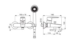 3951Y Saga Смеситель для ванны и душа с душевым комплектом Oras Apollo