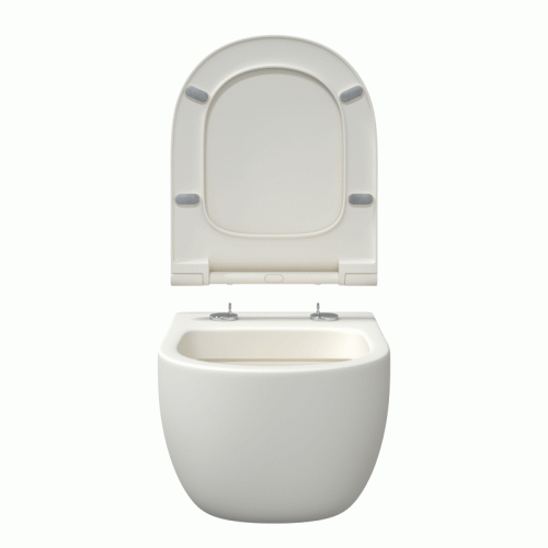 Унитаз BERGES подвесной EGO XL матовый белый Rimless 54 см, сиденье EGO XL Slim SO матовый белый, микролифт , быстросъем