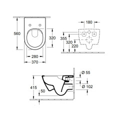 Унитаз подвесной Villeroy&amp;Boch SUBWAY 2.0, безободковый, тонкое сиденье микролифт