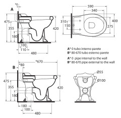 Унитаз Azzurra Jubilaeum JUB100/P