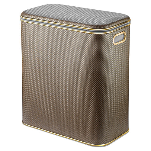 Корзина для белья Geralis RBG-M Ромб темная, кант золото, малая