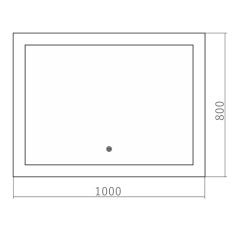 Зеркало AZARIO Норма 1000х800, LED-подсветка с диммером, сенсорный выключатель (ФР-00001452)