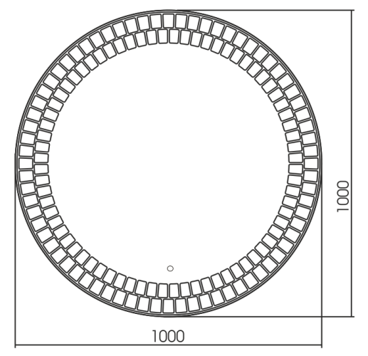 Зеркало AZARIO Армада d1000 c подсветкой и диммером, сенсорный выключатель (LED-00002512)