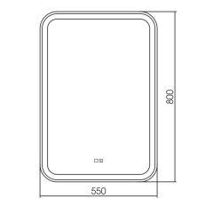 Зеркало AZARIO Мальта-6 550х800 c подсветкой и диммером, подогрев, часы, Bluetooth, радио (ФР-00001219)