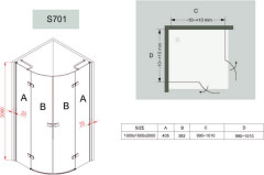 Душевое ограждение  Black&amp;White S701 100x100