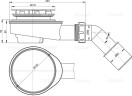 Сифон для душевого поддона Alcadrain заниженный, хромированный (A491CR)