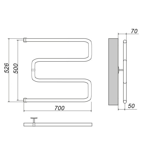 Полотенцесушитель ГРОТА KAMELO 50/70