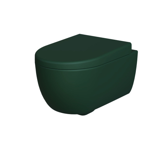 Унитаз Abner 103T20701R (545*360*330)  МАТОВЫЙ ЗЕЛЁНЫЙ подвесной БЕЗОБОДКОВЫЙ