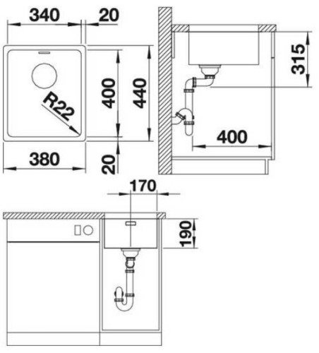 Кухонная мойка Blanco Andano 340-U