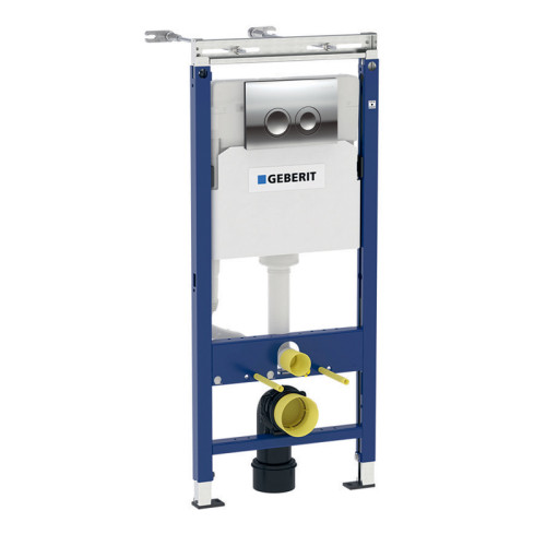 Инсталляция для подвес. унитаза Duofix, 112 см, со смыв. бачком 3/6 л, клавиша Delta 21 хром глянец, компл.крепежа 50 см (458.122.21.1)