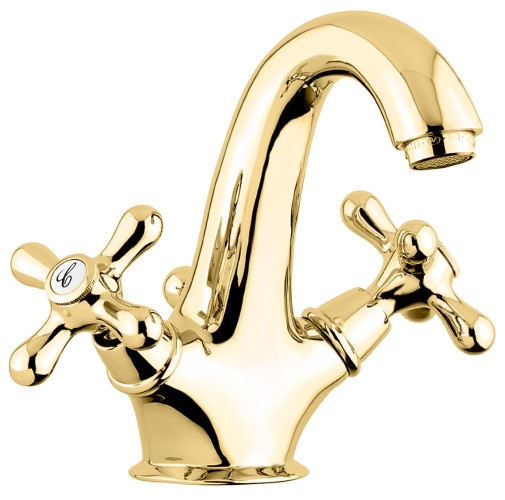Emmevi Deco Classic, смеситель с донным клапаном для раковины, цвет золото