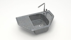 Мойка угловая (800х500х175) Рики Z22Q8 (тем.сер.)*
