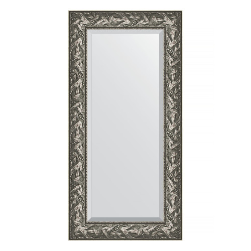 Зеркало настенное с фацетом EVOFORM в багетной раме Византия серебро, 59х119 см, BY 3494