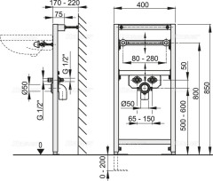 Инсталляция Alcaplast A104/850 для раковины
