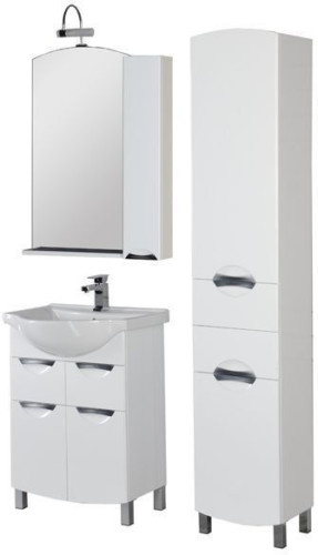 Мебель для ванной Aquanet Асти 65 белый (зеркало шкаф/полка)