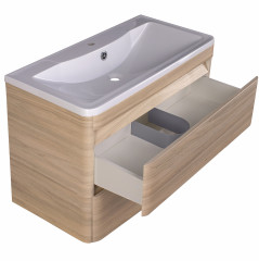 Тумба подвесная Style Line Атлантика 90, Люкс ясень перламутр, PLUS