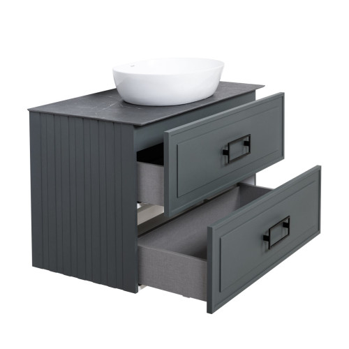 Тумба под раковину подвесная La Fenice Cubo TWIN FNC-01-CUB-G-80-2, серо-зеленая