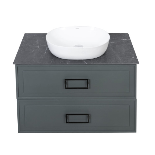 Тумба под раковину подвесная La Fenice Cubo TWIN FNC-01-CUB-G-80-2, серо-зеленая