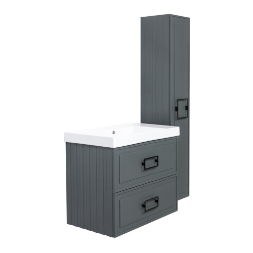 Тумба под раковину подвесная La Fenice Cubo TWIN FNC-01-CUB-G-80-2, серо-зеленая