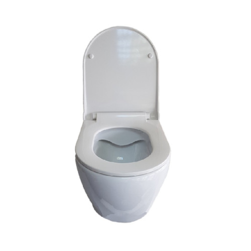 Унитаз подвесной Turavit RONDO RND 5512+0411/(0421)/2403 360x515x360 безободковый, с тонким сиденьем микролифт