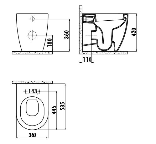 CREAVIT FREE Унитаз напольный с биде