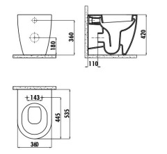 CREAVIT FREE Унитаз напольный с биде