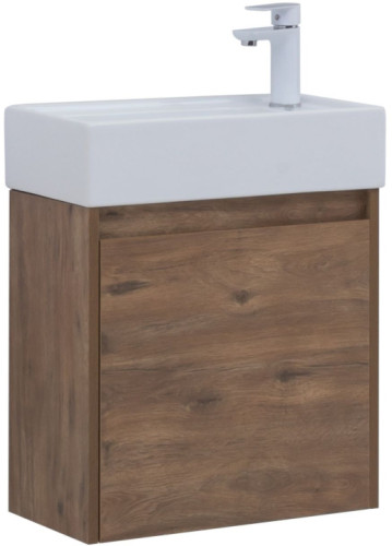 Тумба с раковиной Aquanet Nova Lite 50 дуб рустикальный (с дверецей)