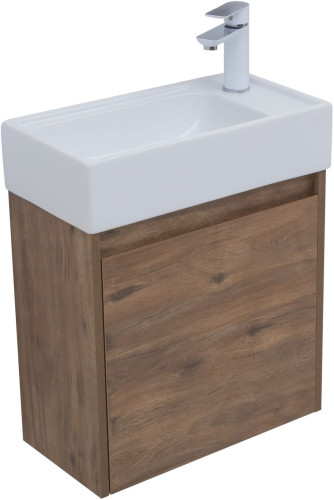 Тумба с раковиной Aquanet Nova Lite 50 дуб рустикальный (с дверецей)