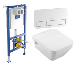 Комплект: Унитаз подвесной безободковый с толстым сиденьем микролифт+инсталляция+клавиша смыва хром глянец